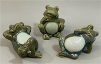 Lot of 3 Modern Ceramic Frogs
