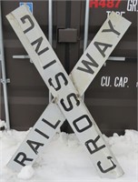 Railway Crossing Sign Metal Train Track 62 Inches