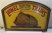 Lionel Electric Railroad Train Wood Sign 16x24