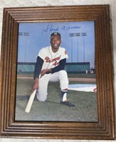 Autographed Hank Aaron Framed Picture