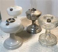 4 Kerosene Oil Lamp Bases
