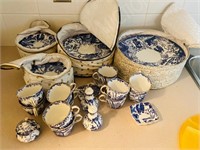 blue & white Royal Crown Darby - 50+ pieces