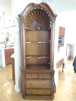 French Style Bookcase with Carved Fan Demilune