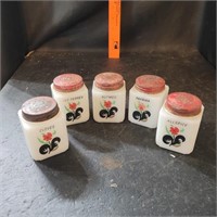 Tipp USA Lot of 5 Milk Glass Spice Shakers
