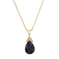 Plated 18KT Yellow Gold 6.06ctw Black Sapphire and