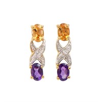 Plated 18KT Yellow Gold 1.62cts Amethyst Citrine a