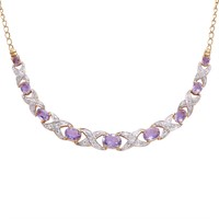 Plated 18KT Yellow Gold 4.00ctw Amethyst and Diamo