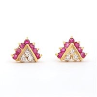Plated 18KT Yellow Gold 0.75cts Ruby and Diamond E
