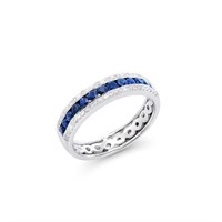 14KT White Gold 0.55ctw Blue Sapphire and Diamond