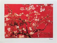 Van Gogh Red Almond Blossoms Estate Signed Reprodu