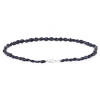 Rhodium Plated 6.89ctw Black Sapphire Bracelet