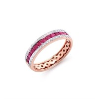 14KT Rose Gold 0.55ctw Ruby and Diamond Ring