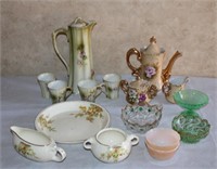 Misc. China Tea Pots, Plate & Collectible Glass