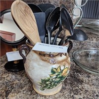 Kitchen Utensils and Ceramic Holder