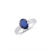 14KT White Gold 2.05ct Blue Sapphire and Diamond R