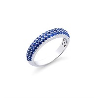 14KT White Gold 1.05ctw Blue Sapphire Ring