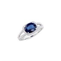 14KT White Gold 2.05ct Blue Sapphire and Diamond R