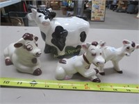 Three Cute Cows and Cow Bank