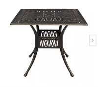 Square Bronze Metal Outdoor Dining Table