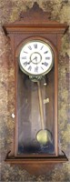 Antique Carved Wood Regulator Clock- untested