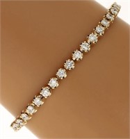 $ 12,620 5.80 Ct Diamond Tennis Bracelet 14 Kt