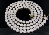 $ 16,000 11 Ct Cluster Diamond Chain Necklace