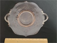 Pink Depression Glass Tray