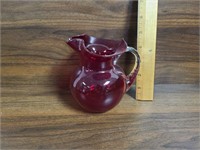 Ruby Red Glass Pitcher