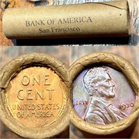 Q46 Vintage Bank of America SF Wheat Penny Roll