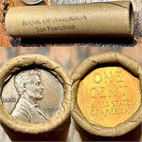 T23 Vintage Bank of America SF Wheat Penny Roll