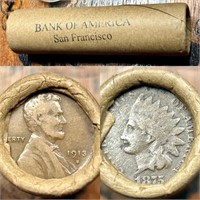 T21 Vintage Bank of America SF Wheat Penny Roll