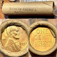 W17 Vintage Bank of America SF Wheat Penny Roll