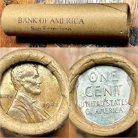 T90 Vintage Bank of America SF Wheat Penny Roll