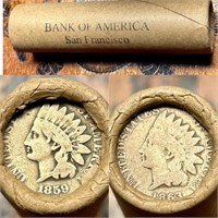 T19 Vintage Bank of America SF Wheat Penny Roll