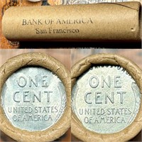 K20 Vintage Bank of America SF Wheat Penny Roll