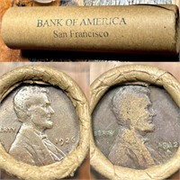 I21 Vintage Bank of America SF Wheat Penny Roll