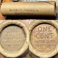 M28 Vintage Bank of America SF Wheat Penny Roll