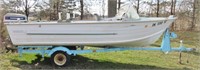 17' Starcraft aluminum boat, trailer w/Evinrude 55