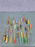 Assorted nut drivers and screwdrivers