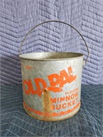 Vintage old pal floating minnow bucket, bucket