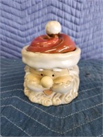 Decorative glazed ceramic Santa Claus storage