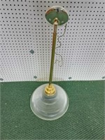 Polished brass hanging pendant light fixture