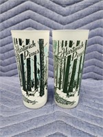 2 vintage Michigan frosted Hartwick Pines Tumbler