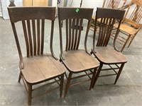 3 Oak Chairs