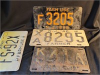 4 New Jersey car Tags '41, '48. '58  Tags, and a