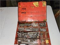 Metal Storage Box With Bolts & Contents