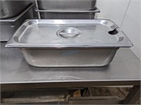 1/3 SIZE 4" DEEP STAINLESS STEEL STEAM PAN W/COVER