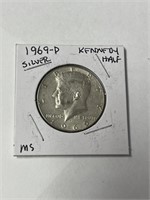 1969-D Kennedy Half dollar MS grade