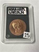 Abraham Lincoln copper coin coinworld case