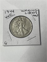 1944 WW2 Walking Liberty half G grade